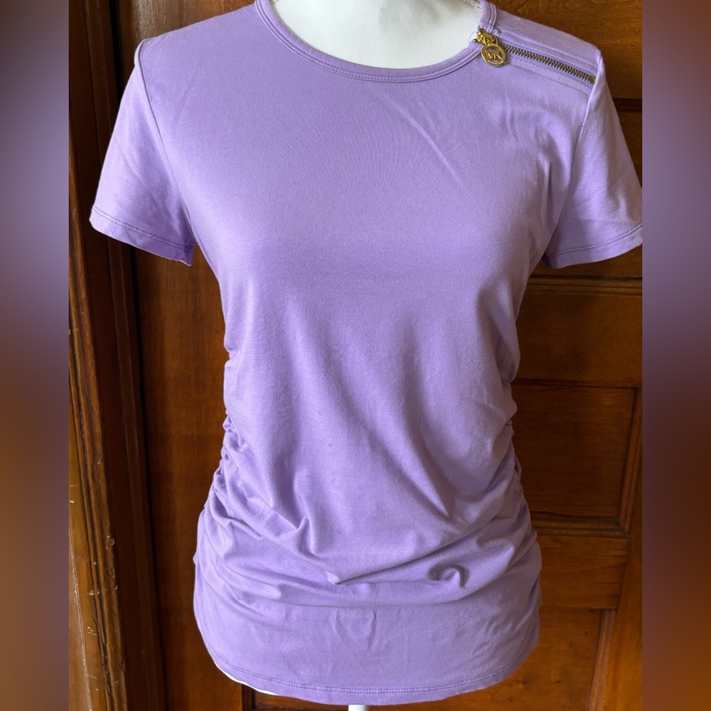 Michael Kors side ruched Lavender Women's Top